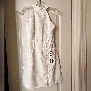 Adorable DO+ BE white buckle mini dress